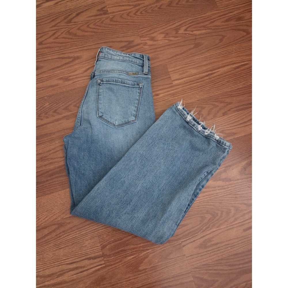 KanCan High Rise Wide Leg Raw Hem Blue Jeans KC2579M Size 9/28 Womens